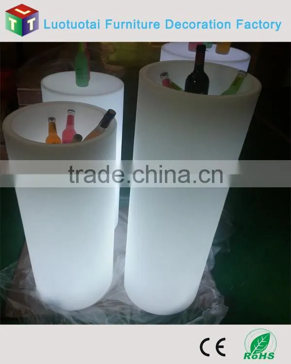 remote control battery operated Plastic illuminated led wine cooler/led wine ice bucket
