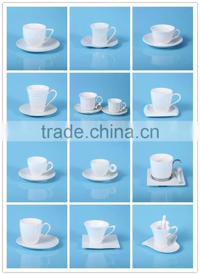 coffee cups with saucer ,Good qulity white ceramic tea cup and saucer wholesale