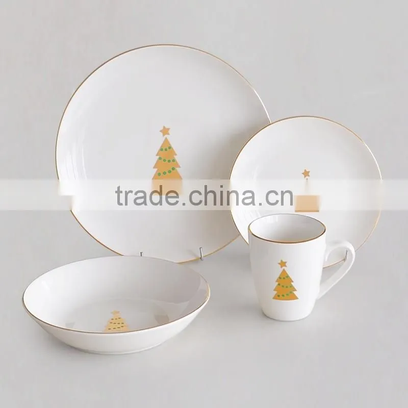 20pcs porcelain dinner set with gold decal and lines gold designs dinnerware set