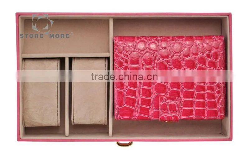 Colorful Crocodile Leather Jewel Box