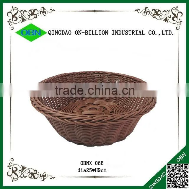 Artificial decorative plastic rattan fruit basket