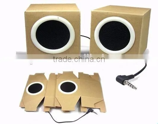New design Custom full logo printing foldable cardboard mini speaker for promotion gift