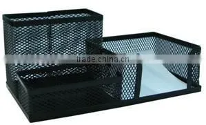 Multifunctional 6 Pieces Metal Mesh Office Set/file tray/office tray with wood bottom