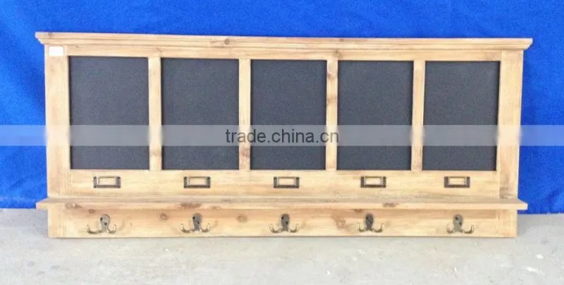 Distressed wood wall hangers with blackboard
