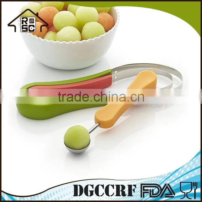 NBRSC Multi-use Stainless Steel Scoop Troop Melon Baller and Fruit Scoop Set