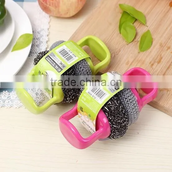 2 pcs kitchen cleaning brush stainless steel wire mesh cleaning brush