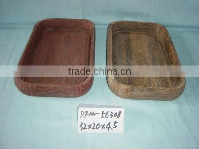 storage carbonize wooden tray ,wooden plate for sale