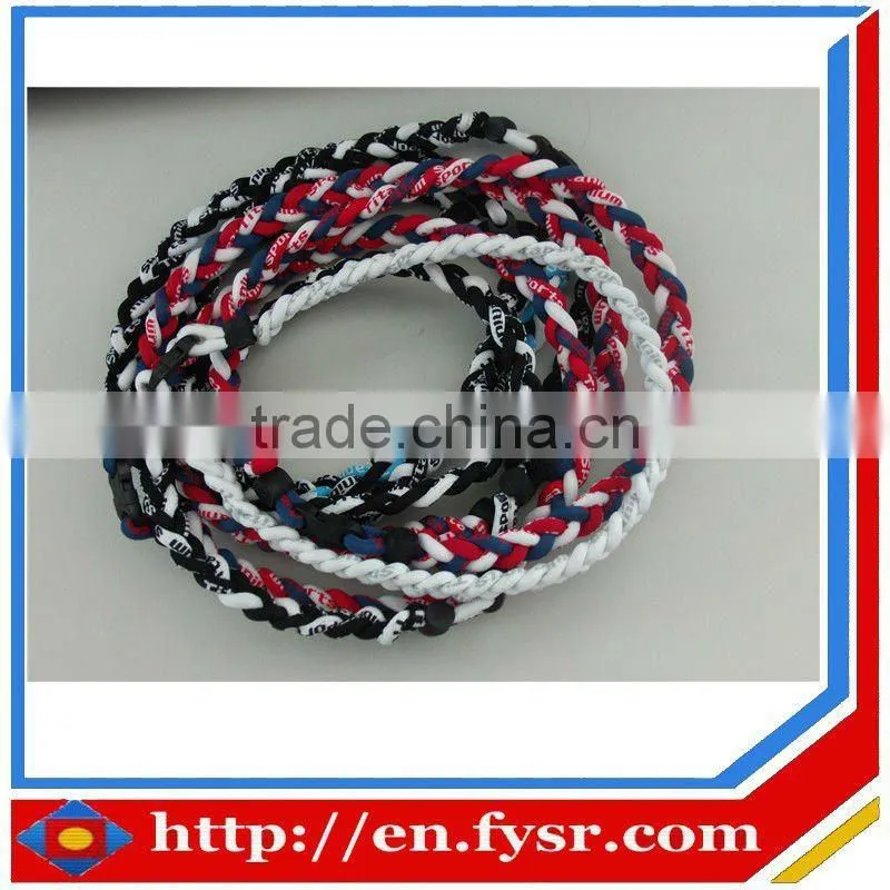 double ropes titanium necklace
