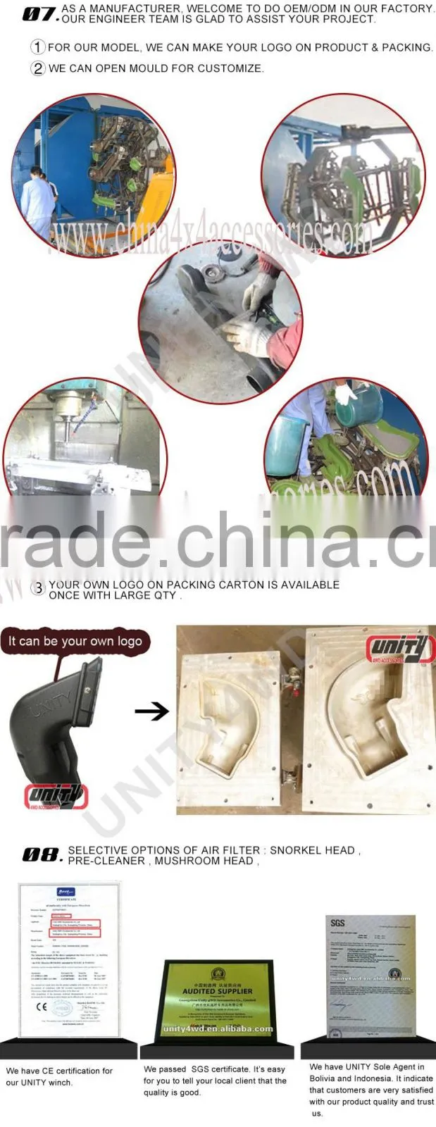 factory price 4x4 car snorkel for PATROL Y61C
