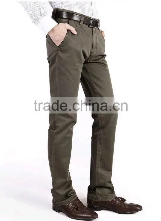 New arrival leisure street wear trendy regular cut washed cotton mens chinos