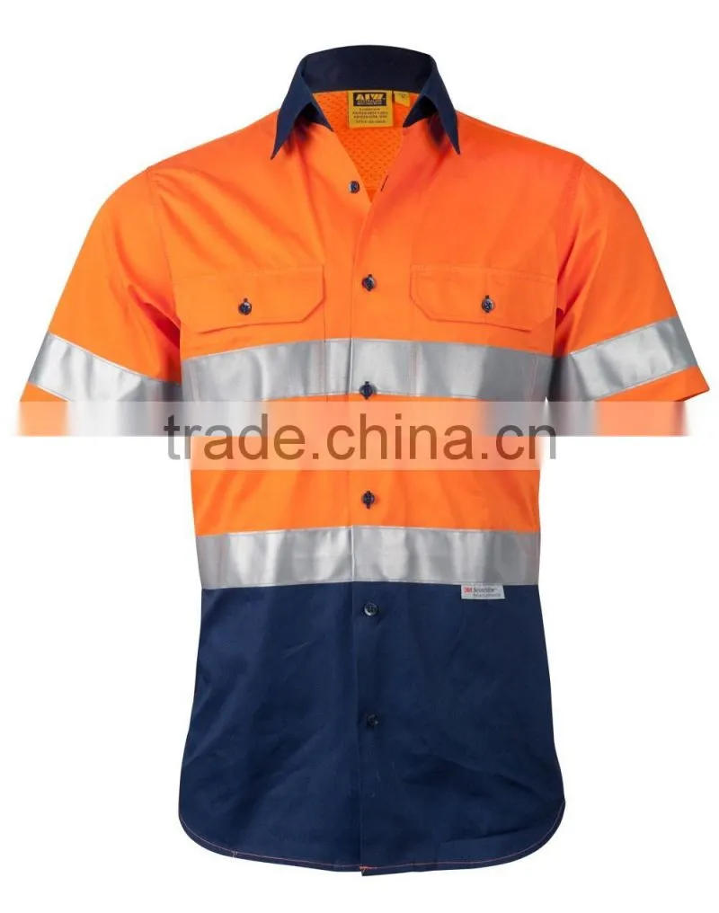 Customize Unisex High Visibility Short Sleeve Work Shirt