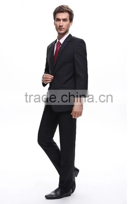 latest design custom made black wool coat pant mens suit
