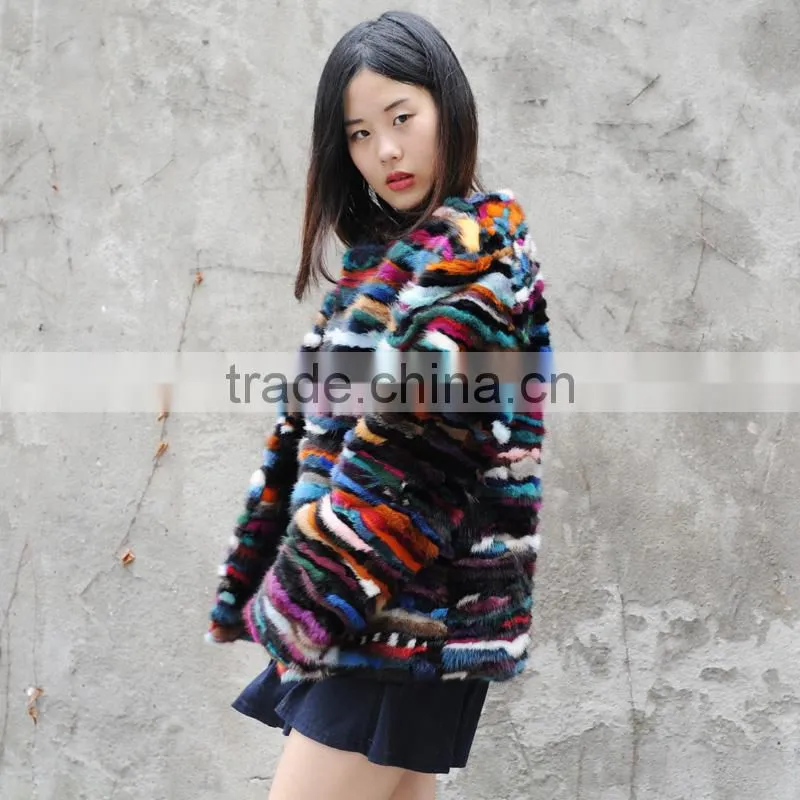 CX-G-A-51 Hot Sale Multi Color Genuine Mink Fur Coat for Winter