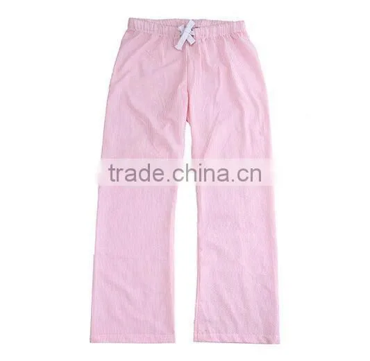 Adjustable Satin Drawstring Monogrammed seersucker pants