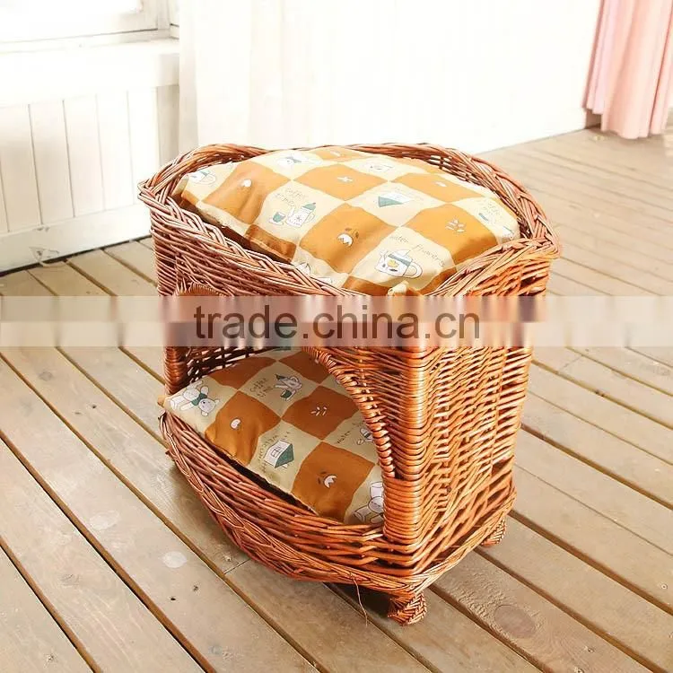 R1902H outdoor indoor durable willow woven pet dog house wicker cat house