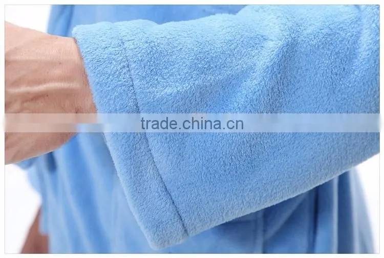 coral fleece sauna bathrobe super soft sleepwear bath robe