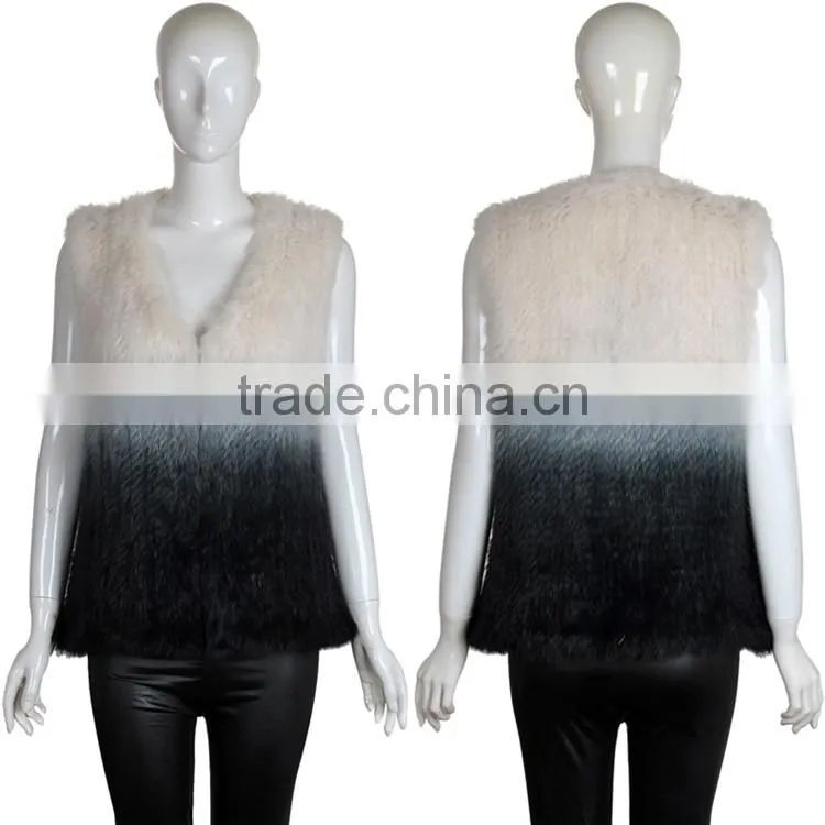 YR554 Fashion Women Short Style 1*1 Knit Rabbit Fur Vest Wholesale and Retail all Accept~Degrade~~