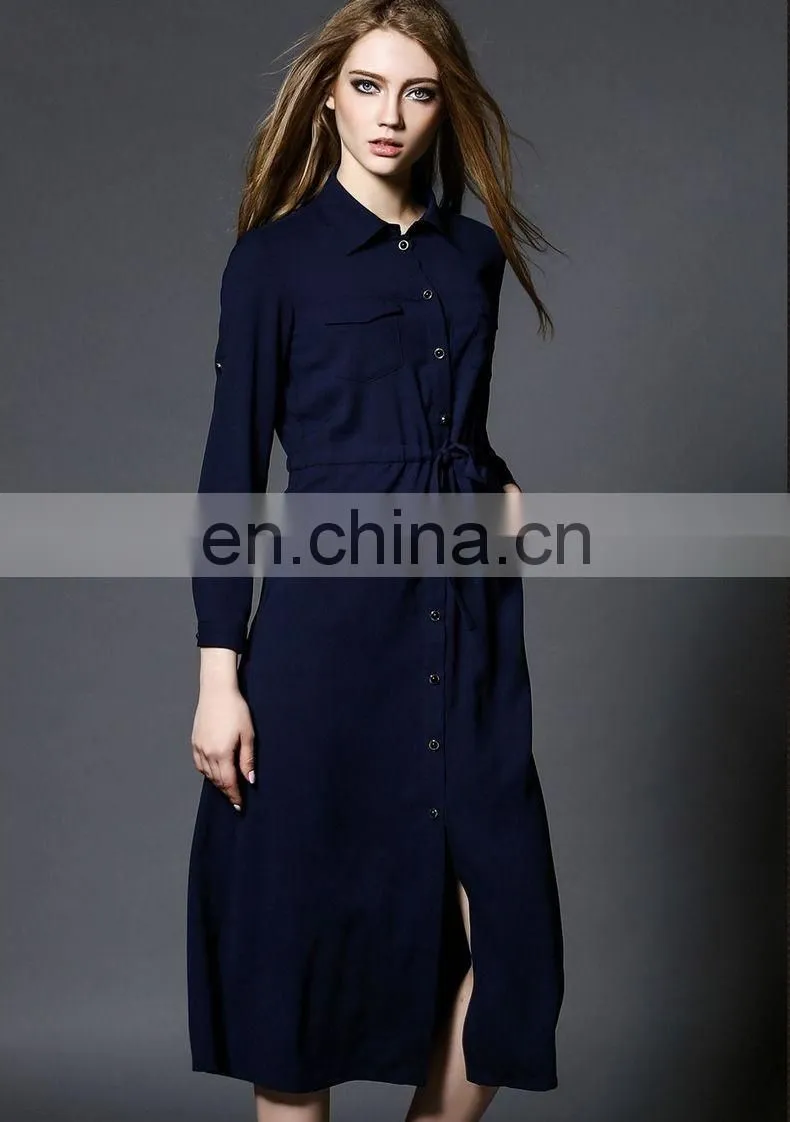 2016 new design fashion shirt dress from chinese manufacturer