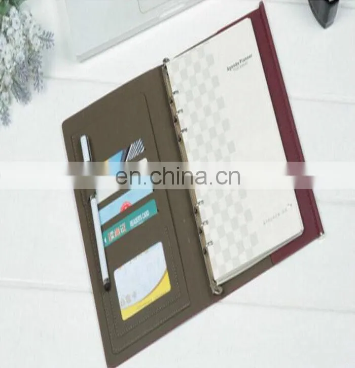 manufacture customized high quality PU leather schecdule/diary/travel journal notebooks with pen and YO binding
