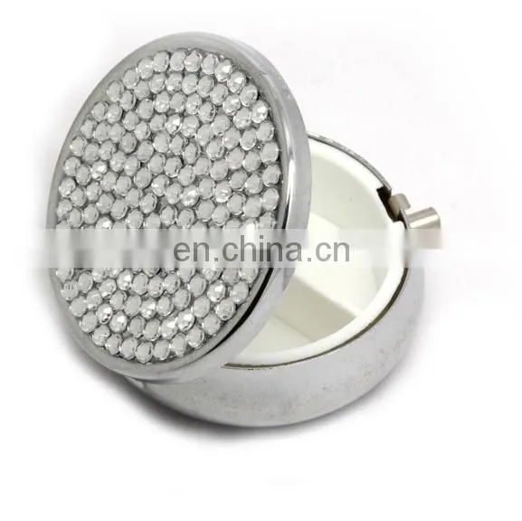 color full crystal pill box metal mini for wholesale