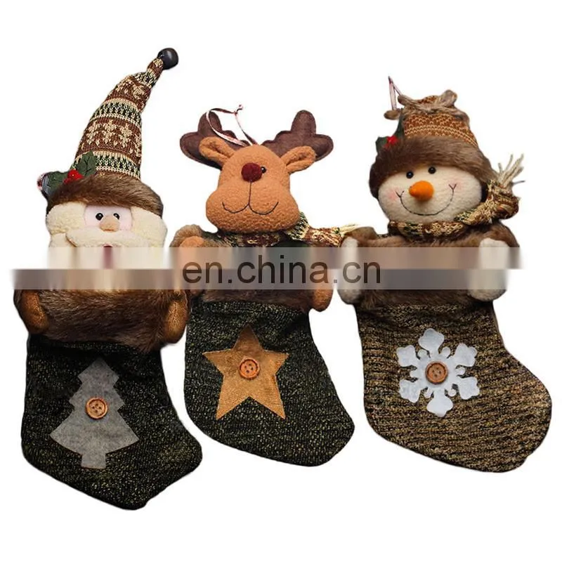 34CM Medium 3D Personalized Craft Cute Decoration and Gift Bag Christmas Stockings - Snowman