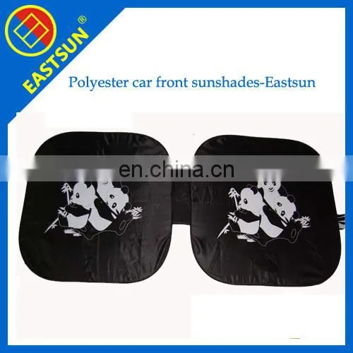Folding silver polyester car sunshade