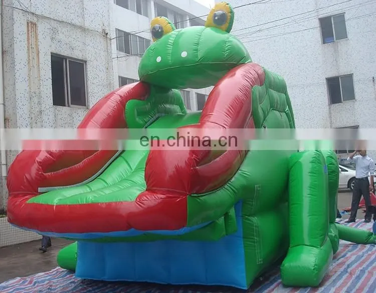 Frog dry slide inflatable for kids