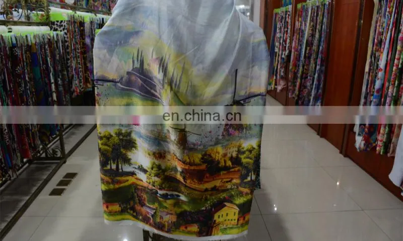 2014 European design digital printing silk fabric for dress