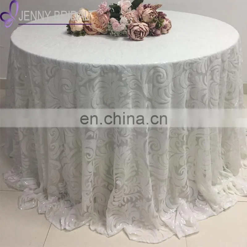 TC188B white chinese embroidery elegant table cloth