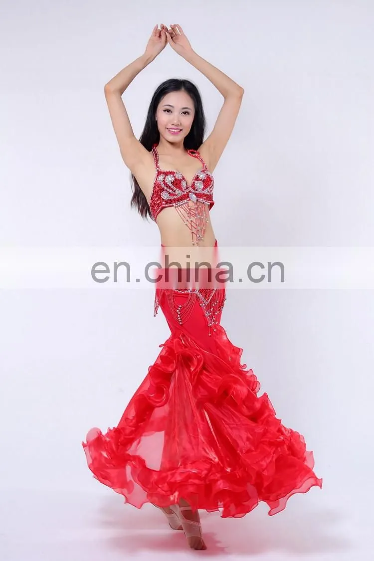 America elegant adult lady beaded tassel bellydance wear