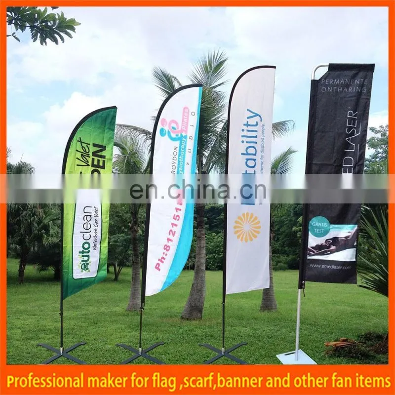 polyester beach flag for promo and advertising