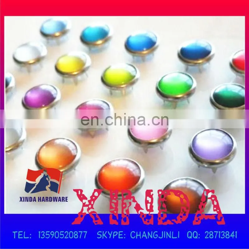 Customized prong snap button with colorful rhinestones, Customized size with reliable quality