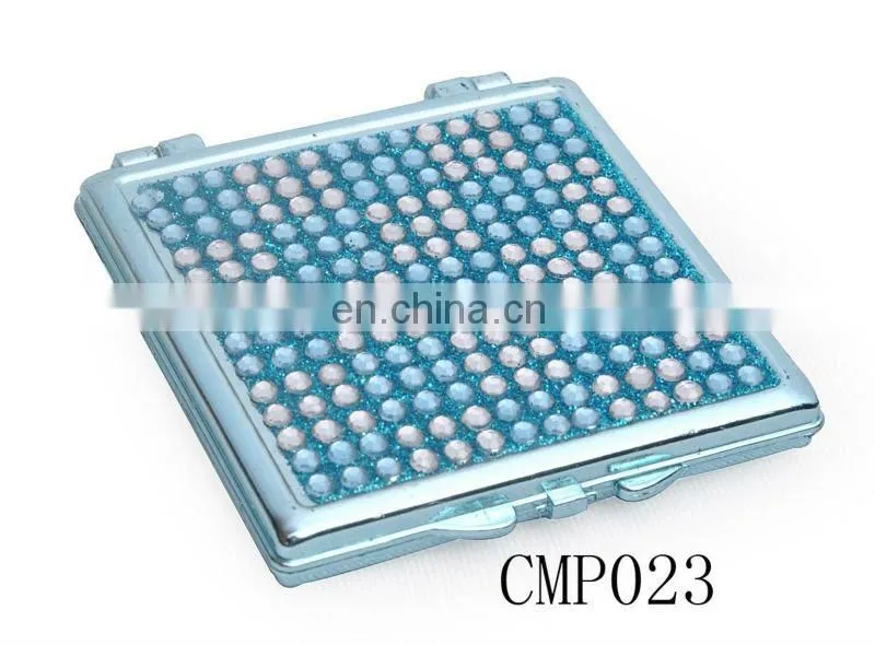 plastic cosmetic compact with crystal hot sale