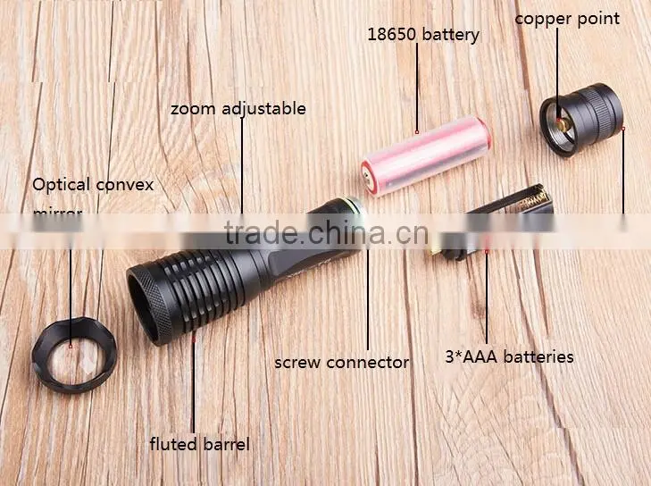 Aluminum alloy t6 zoom strong light flashlight