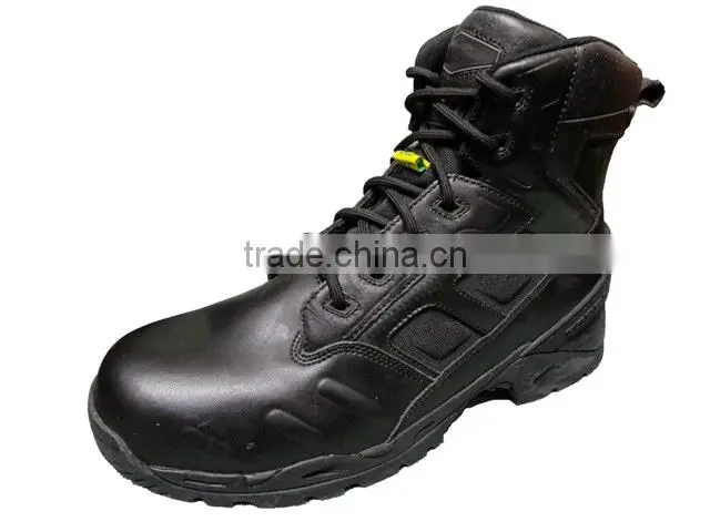 6 inches black leather tactical army boot