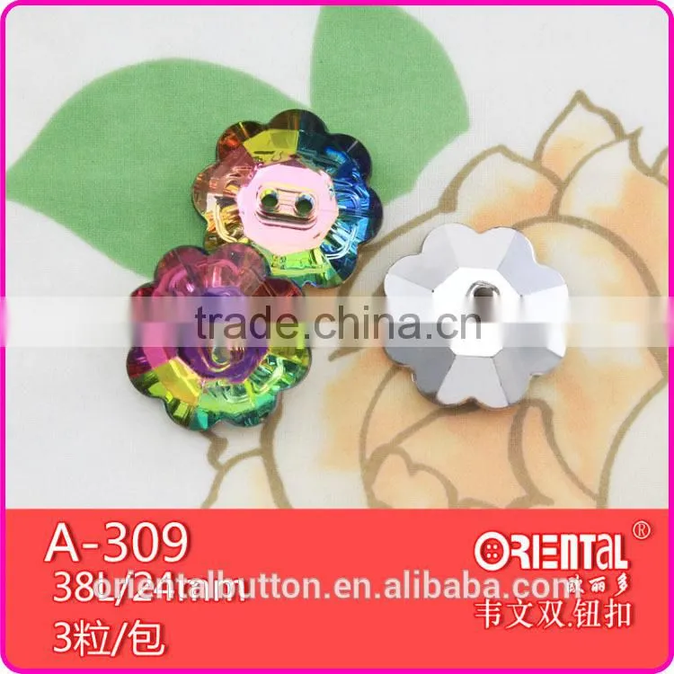 dyeable rainbow holes sewing acrylic button