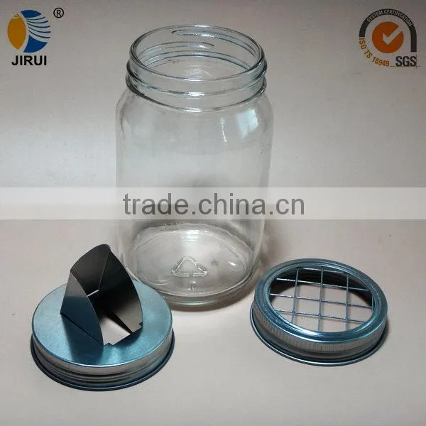 70mm silver metal lug cap with Steel-Wire mesh sieve for manson jar