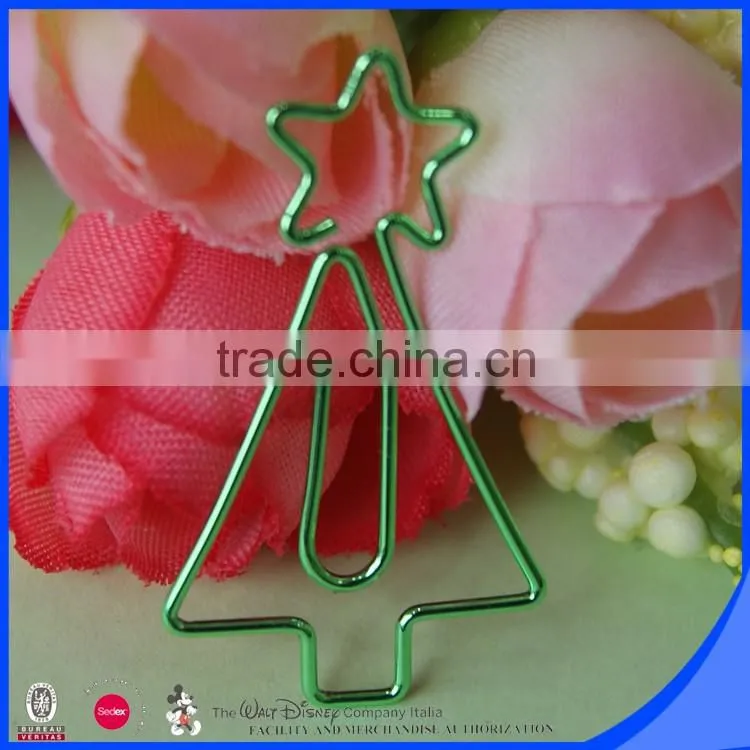 Christmas tree design paper clip metal spring clips