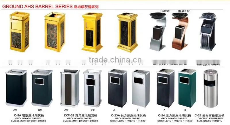 wave cover stainless steel trash can