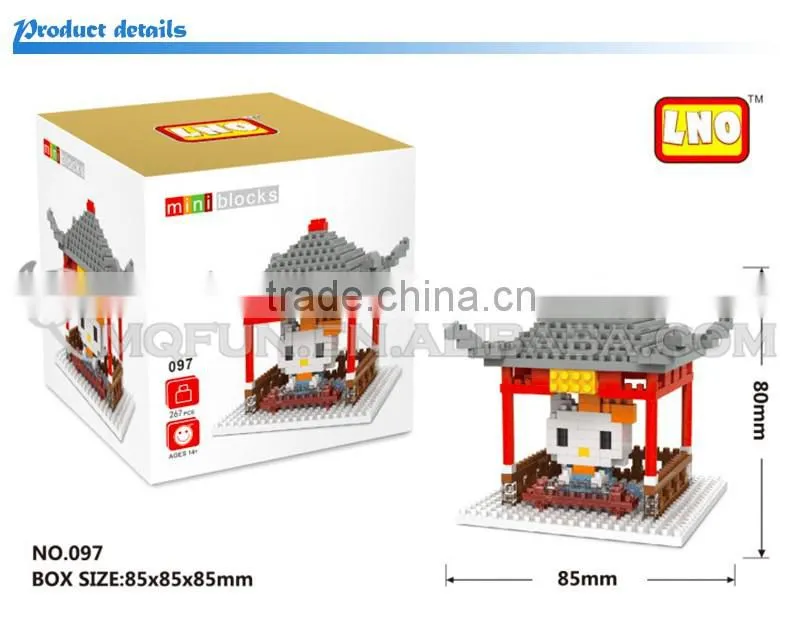 Mini Qute LNO kawaii 4 style LNO hello kitty plastic puzzle cartoon model children gift educational toy