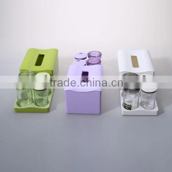 Rectangle plastic napkin box with condiment box 5 pcs/set