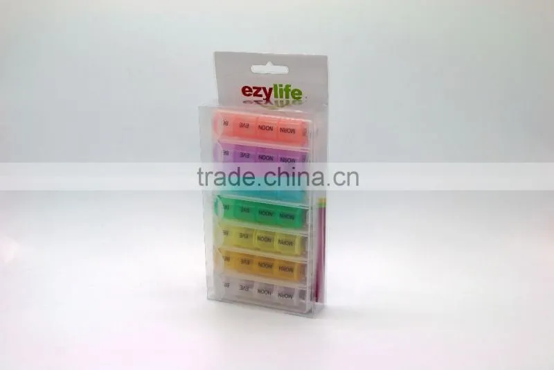 Spring Loaded 7 Day Pill Box Organizer Detachable Removable
