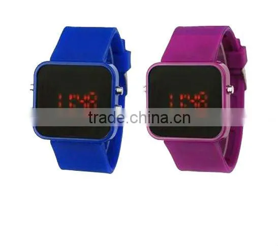square cheap silicone wrist watch with logo printing