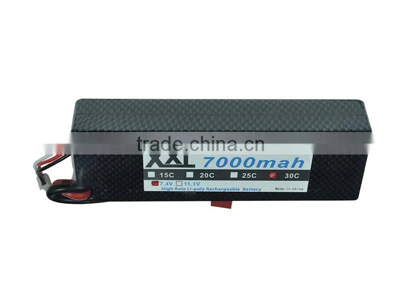 Rechargeable high capacity 7000mah 7.4v li-polymer battery with universal plug