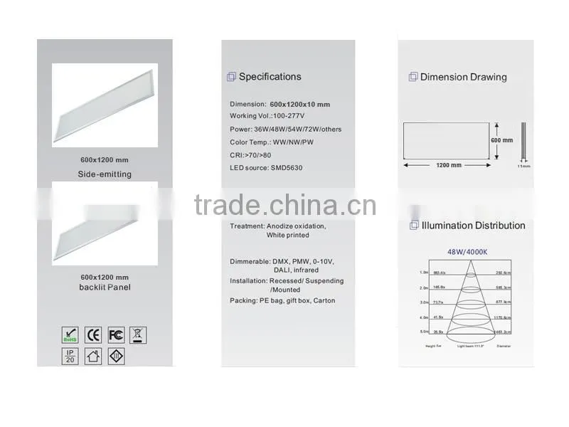 Big 36w 60x60 LED Panel Skylight 80x80 100x100 Light