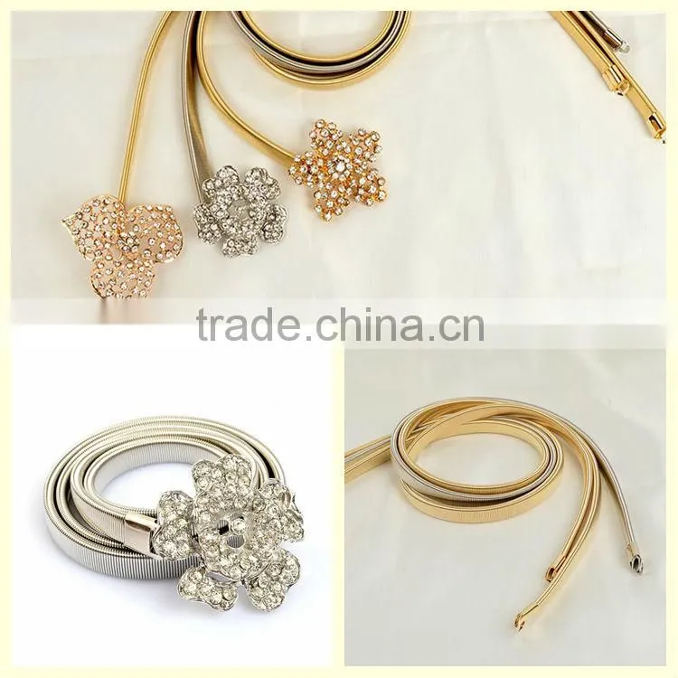 2014 fashion body jewelry silver flower waist chain belt belly chains