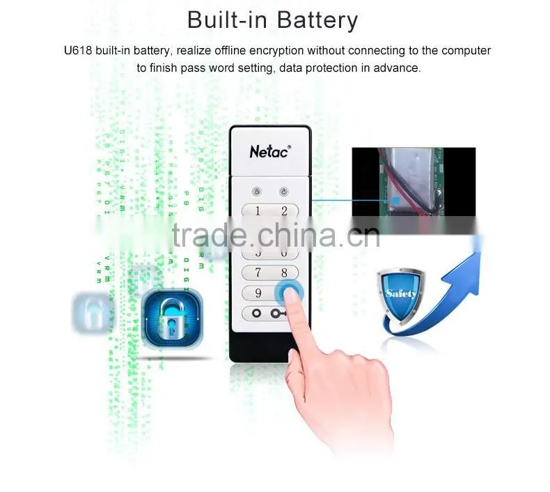 Netac U618 Safe and reliable U-safe keyboard encryption USB flash drive