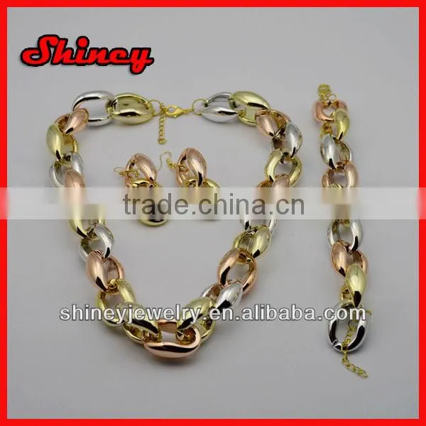varous fashion styled HOT link chain 18 carat gold jewelry sets