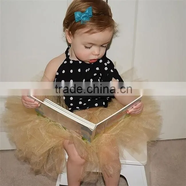 2016 ins hot summer t-shirt baby girl dot chiffon t-shirt toddler girl european summer tops girl halter tops