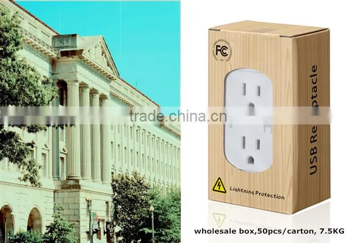 US standard New USB wall outlet receptacle with dual usb ports